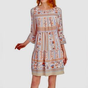 NWT Violet Weekend size M Floral Print Dress in Orange and Cream